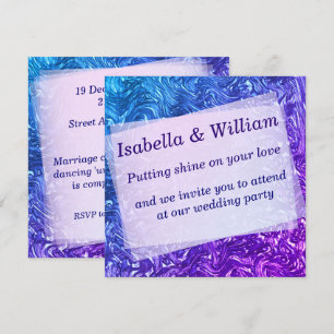 Textured curves blue to violet invitation