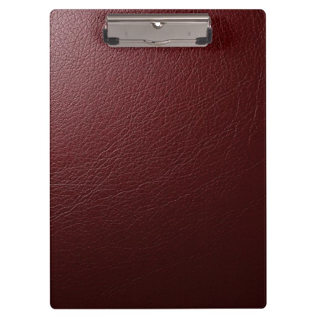 Textured Dark Red Leather Clipboard (Front)