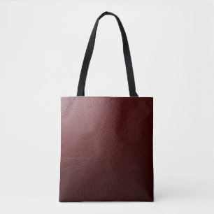 Textured Dark Red Leather Tote Bag