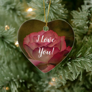 Textured Deep Pink Rose Ornament