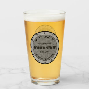 Textured Effect Shop Workshop Shed Man Cave Pint Glass