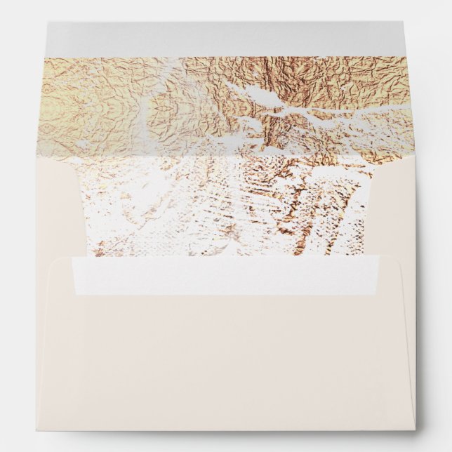 textured faux gold pre-addressed Wedding Envelope (Back (Bottom))