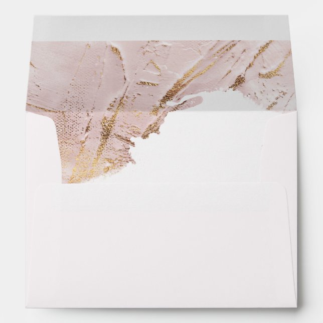textured faux rose gold pre-addressed Wedding Envelope (Back (Bottom))