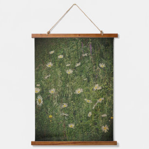 Textured Field Of Daisies Floral Art Hanging Tapestry