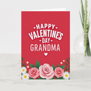 Textured Floral Valentine Grandma Card