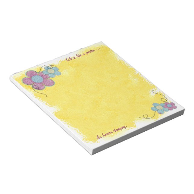 Textured Flowers (yellow) Notepad (Angled)