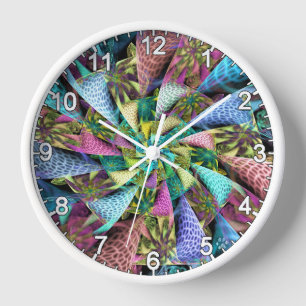 Textured Fractal Spiral Clock