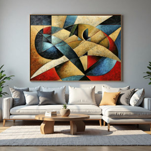 Textured Geometric Art Poster