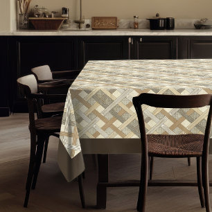 Textured Geometric Tablecloth in Calm Neutrals