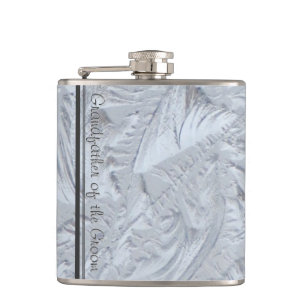 Textured Glass GRANDFATHER OF THE GROOM Hip Flask
