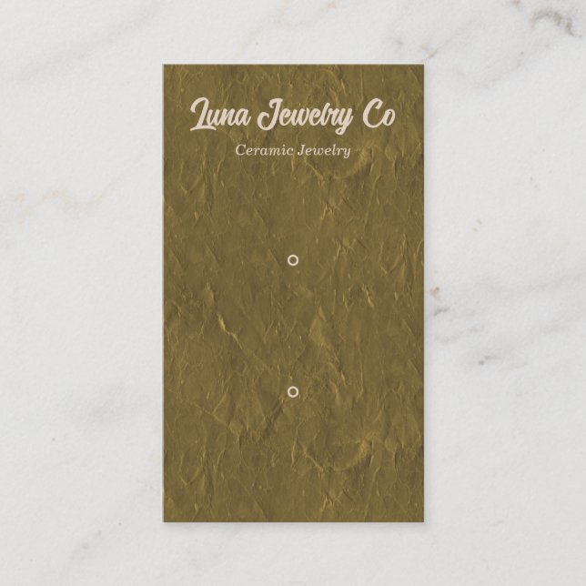 Textured Gold 2 Pin Jewellery Business Card (Front)