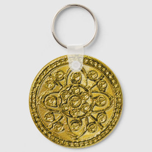 Textured Gold Filigree Key Ring