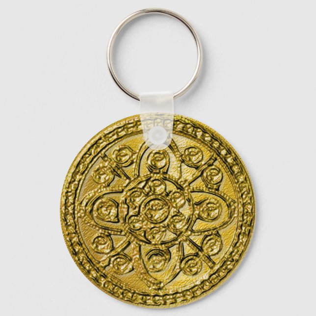 Textured Gold Filigree Key Ring (Front)
