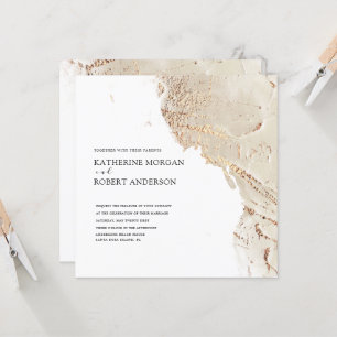 Textured Gold Modern Wedding Invitation