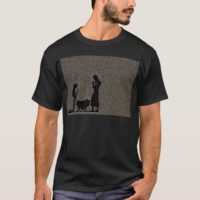 Textured Gold Nativity T-Shirt (Front)