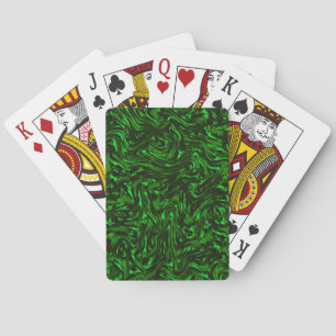 Textured grain metallic green playing cards