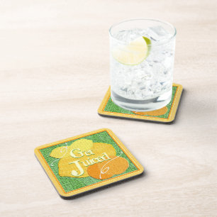 Textured Graphics Fruit Coaster (orange)