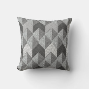 Textured gray geometric. cushion