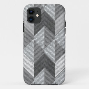 Textured grey geometric. iPhone 11 case