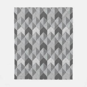 Textured grey geometric. fleece blanket