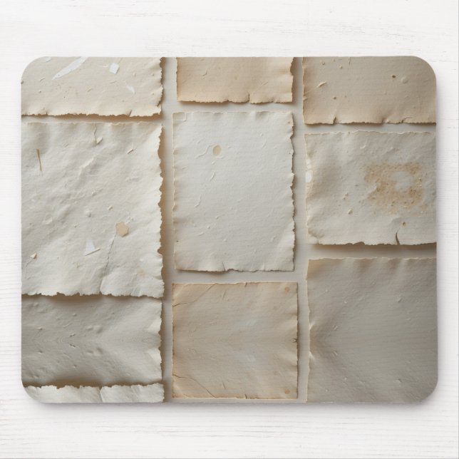 Textured Handmade Paper Flat Lay Mouse Mat (Front)