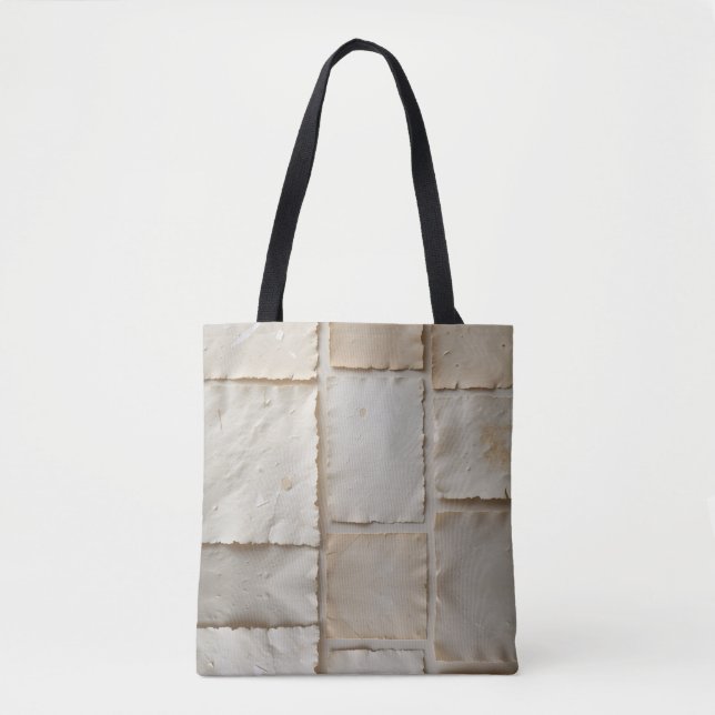 Textured Handmade Paper Flat Lay Tote Bag (Front)