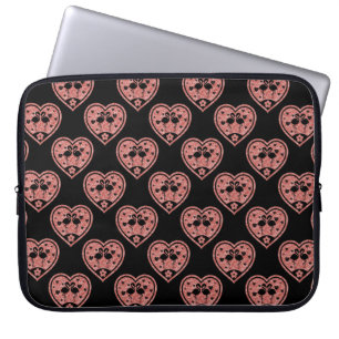 Textured Heart Flamingo Love Laptop Sleeve
