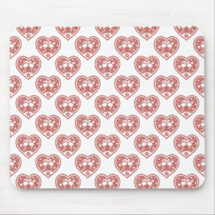 Textured Heart Flamingo Love Mouse Mat