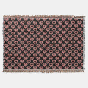 Textured Heart Flamingo Love Throw Blanket