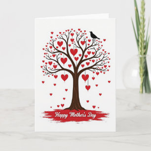 Textured Heart Tree Art Card