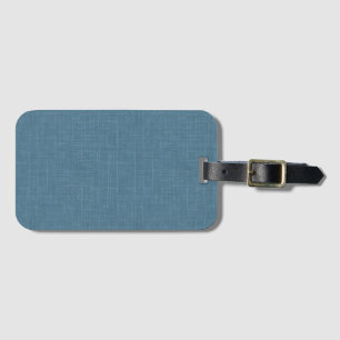 Textured herringbone blue. luggage tag