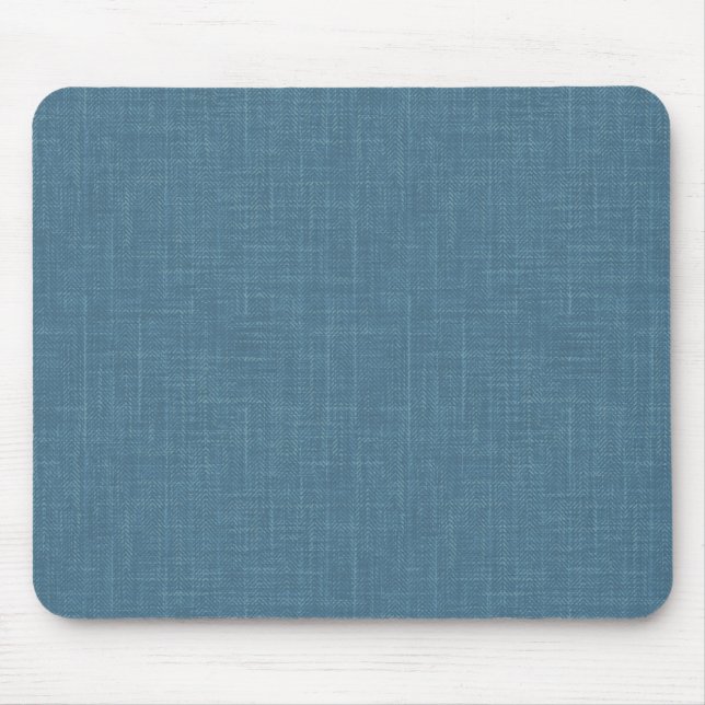 Textured herringbone blue.  mouse mat (Front)