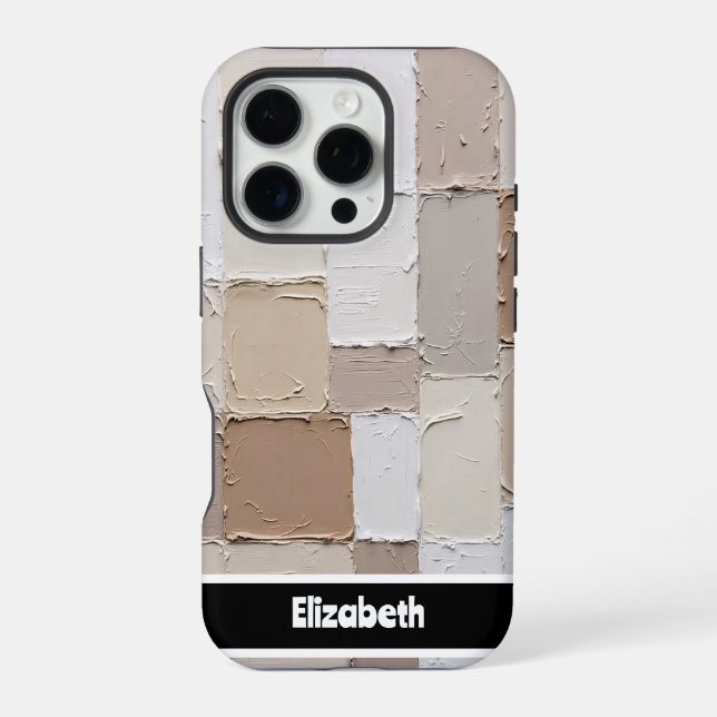 Textured Impasto Neutral Block Smartphone iPhone Case (Back)
