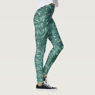Textured jade and cyanish green shades leggings