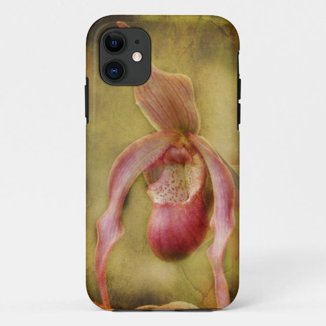 Textured Lady Slipper Orchid Case-Mate iPhone Case (Back)