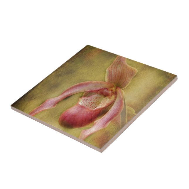 Textured Lady Slipper Orchid Tile (Side)