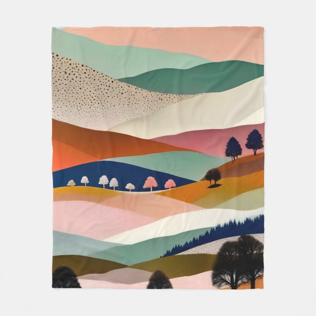 Textured Landscape Fleece Blanket (Front)