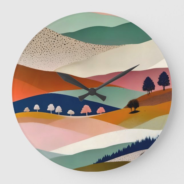 Textured Landscape Large Clock (Front)
