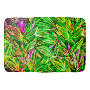Textured Leaf Garden Art Bath Mat