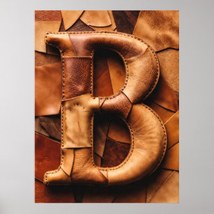 Textured Leather Patchwork “B” Monogram Poster
