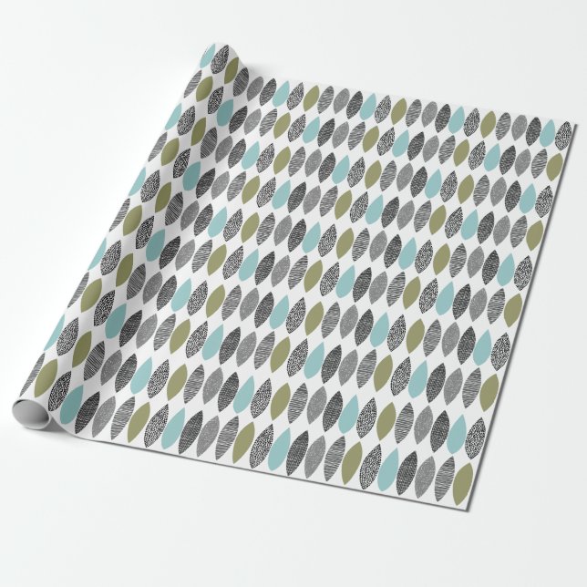 Textured Leaves 01 Wrapping Paper (Unrolled)