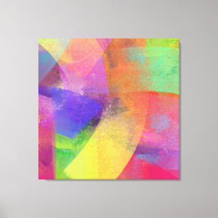 Textured Look Abstract Rainbow Colours Canvas Print