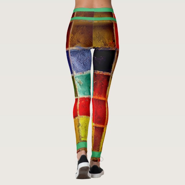 Textured Look Colour Trends Art Leggings (Back)
