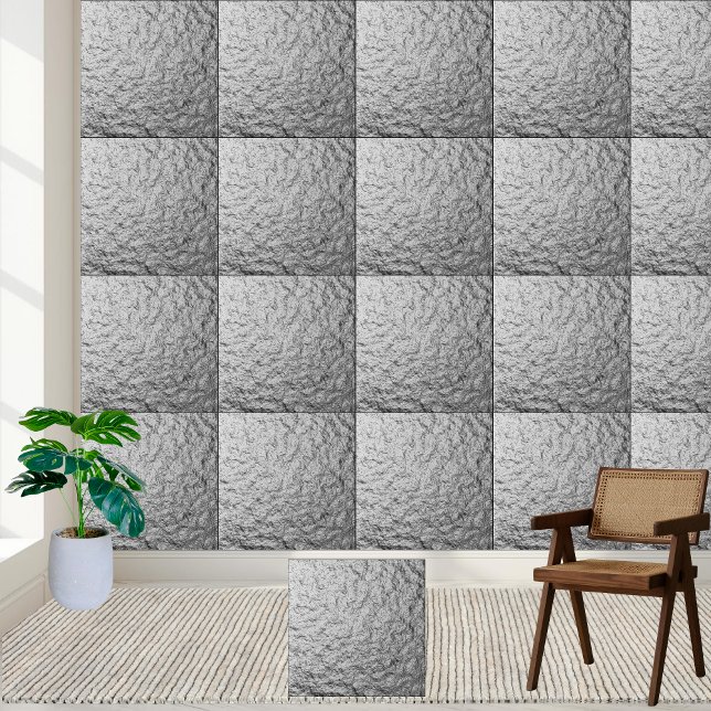 Textured Metallic Silver Ceramic Tile (Textured Metallic Silver Ceramic Tile)
