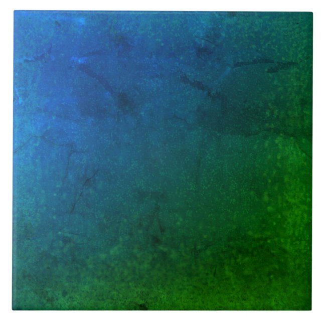  Textured Midnight Blue and green Ceramic tile (Front)
