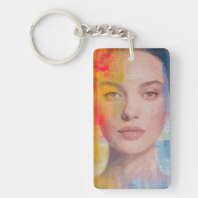 Textured Modern Female Gaze Key Ring (Front)