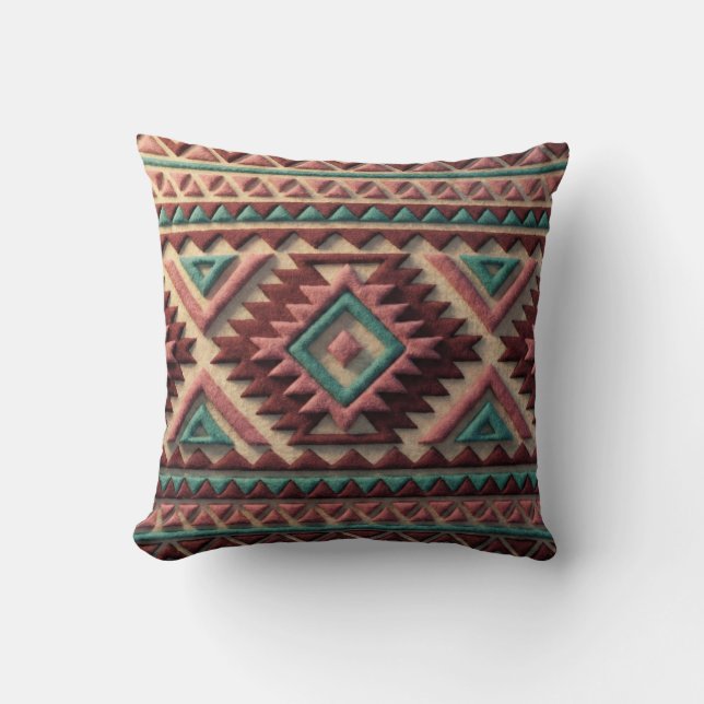 Textured Modern Geometric Southwest Style  Cushion (Front)