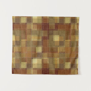 Textured monochrome brown tartan plaid. tapestry