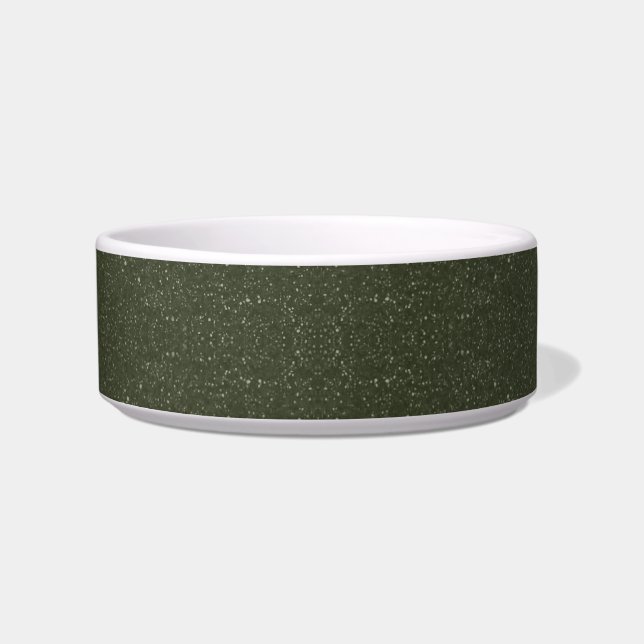 Textured Moss Green Ceramic Pet Bowl – Customise (Front)