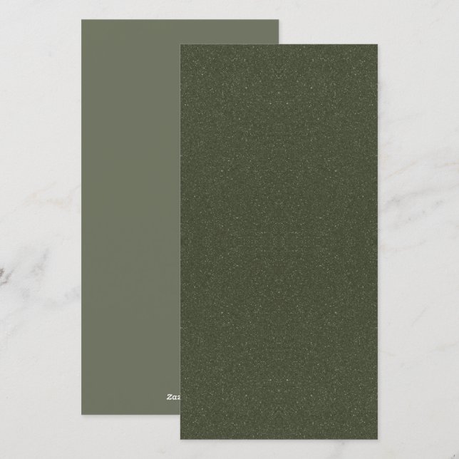 Textured Moss Green Flat Holiday Card – Customise (Front/Back)